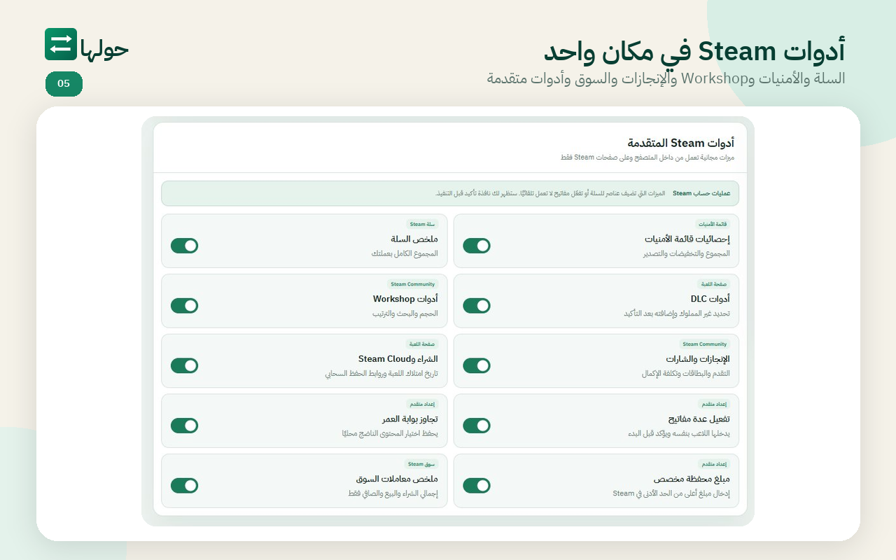 Hawelha advanced tools for Steam