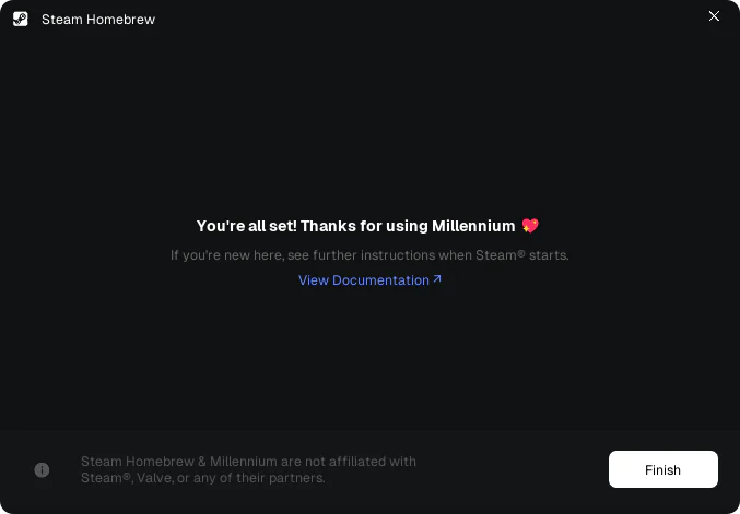Step 3: Finish the installation