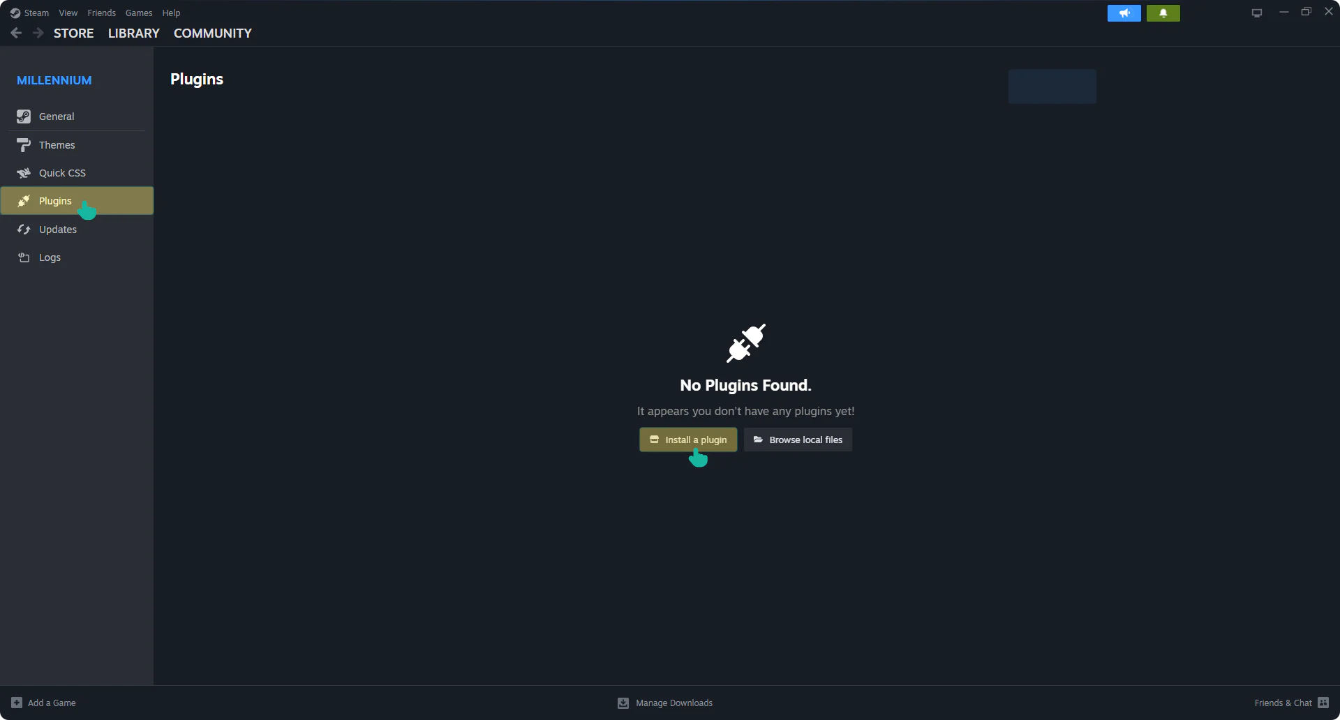 Step 5: Open Plugins, then Install a plugin