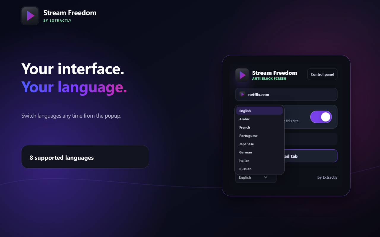 Switch the interface language any time